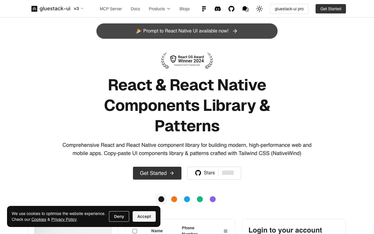 gluestack-ui - Screenshot preview