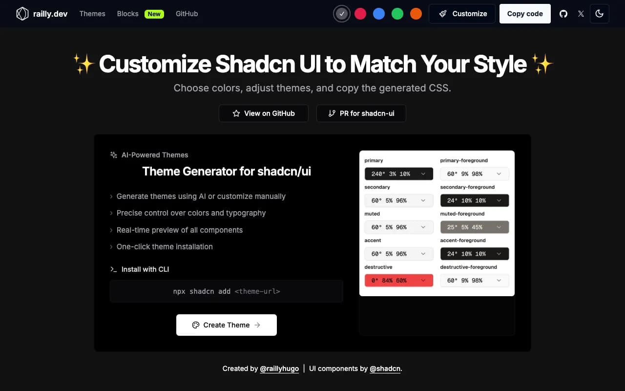 shadcn-ui-customizer preview