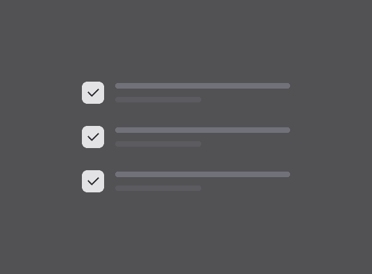 Checkbox component preview (dark mode)
