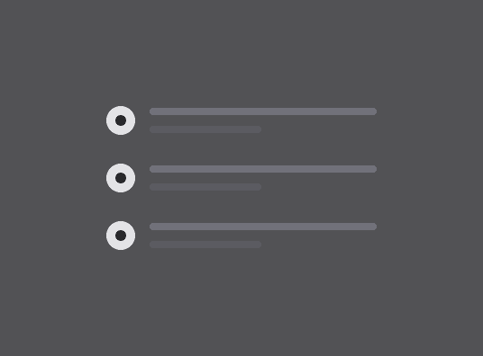 Radio component preview (dark mode)