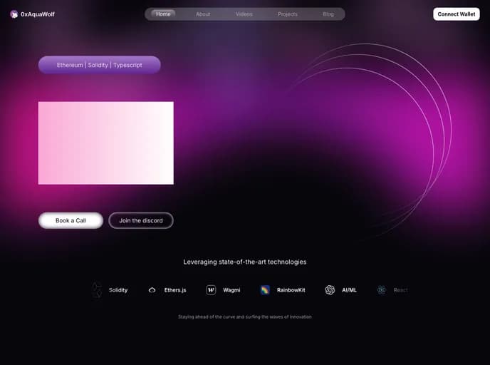 0xaquawolf Portfolio template preview