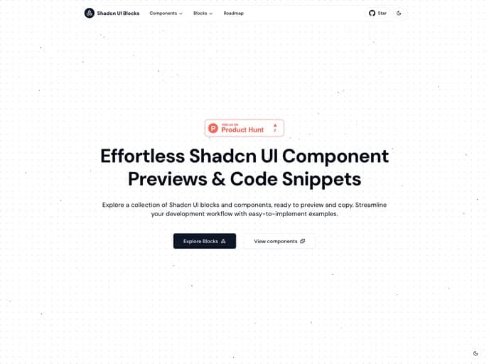 Akash3444 Shadcn UI Blocks template preview