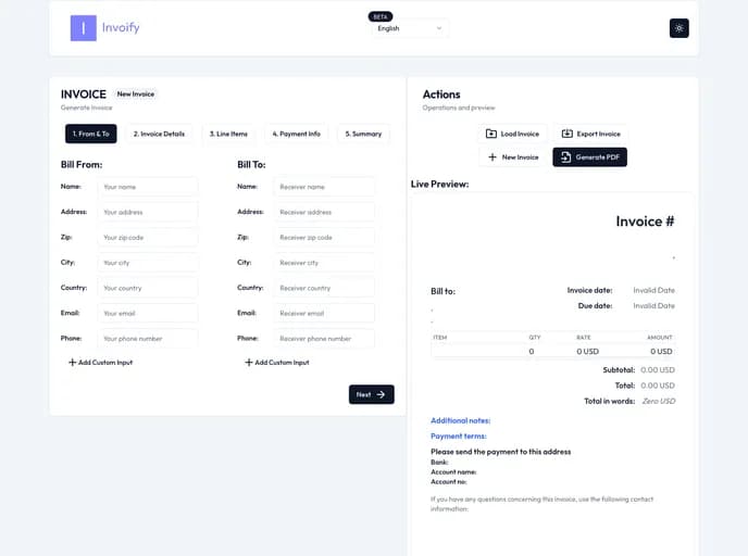 Aliabb01 Invoify template preview