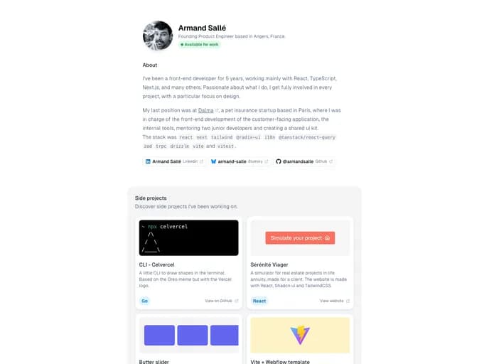 Armandsalle My Site template preview