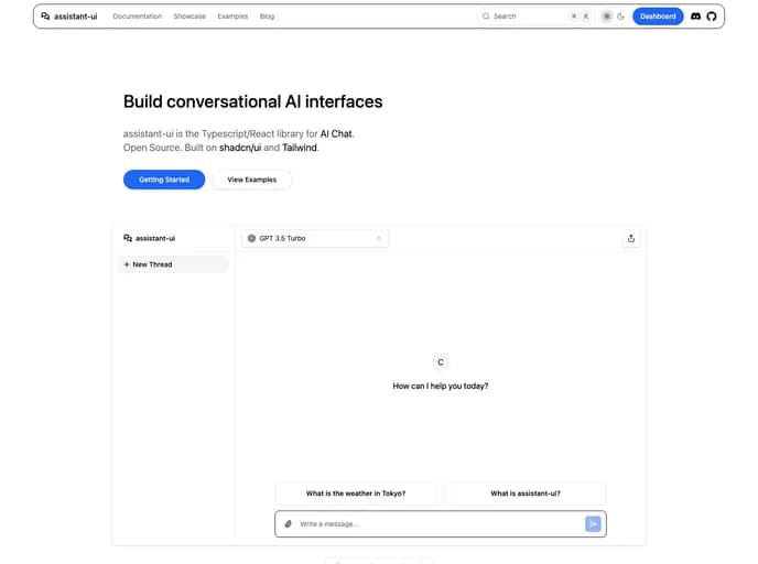 Assistant UI Assistant UI template preview