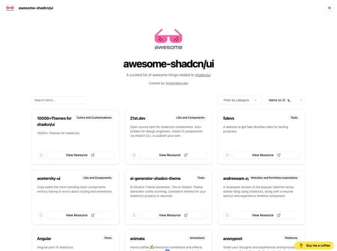 Birobirobiro Awesome Shadcn UI template preview