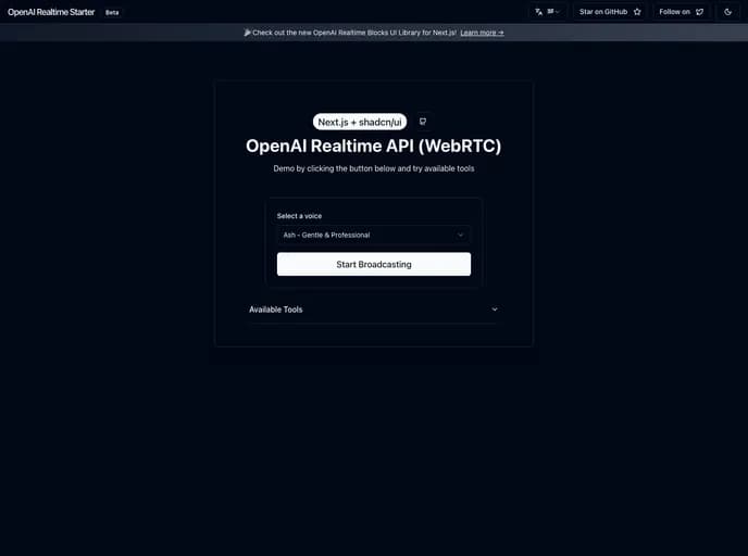 Cameronking4 Openai Realtime API Next.js template preview