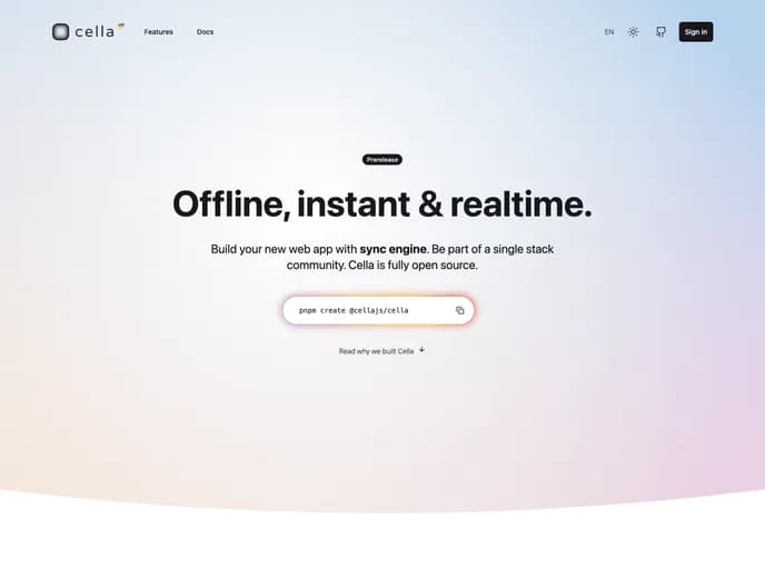 Cellajs Cella template preview