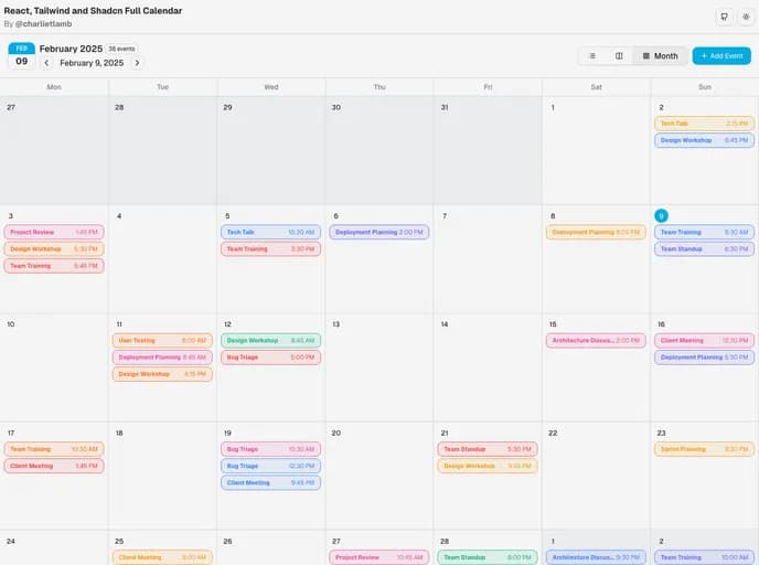 Charlietlamb Calendar template preview