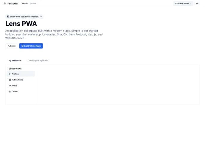 Dabit3 Lens Pwa template preview
