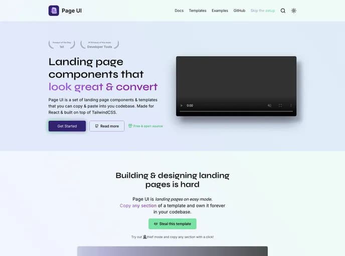 Danmindru Page UI template preview