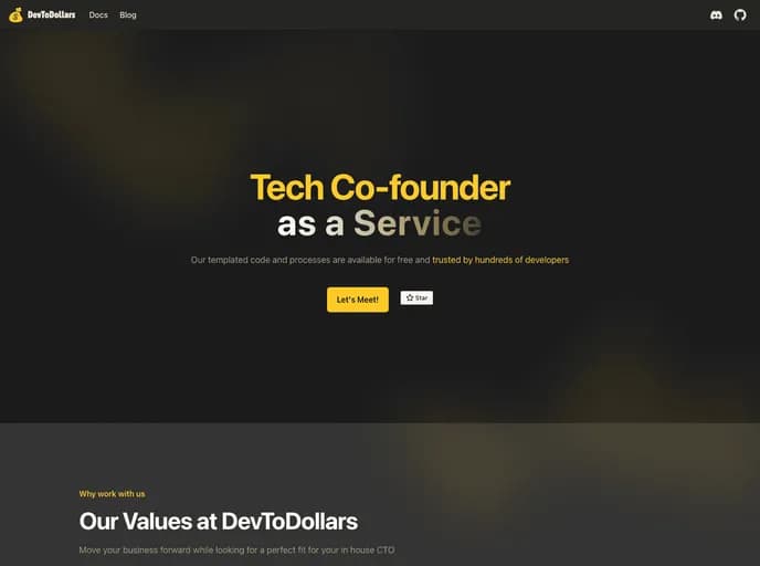 Devtodollars Mvp Boilerplate template preview