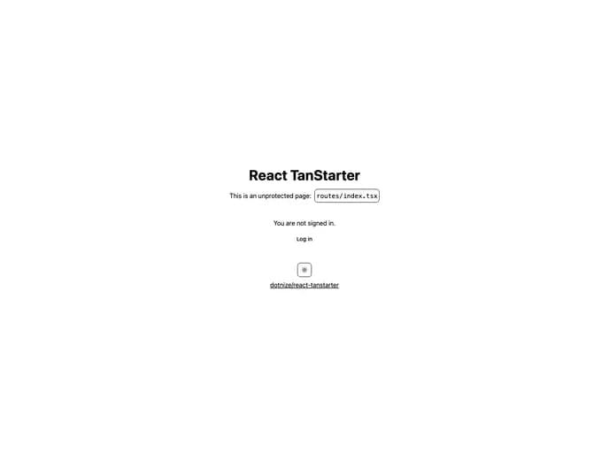 Dotnize React Tanstarter template preview