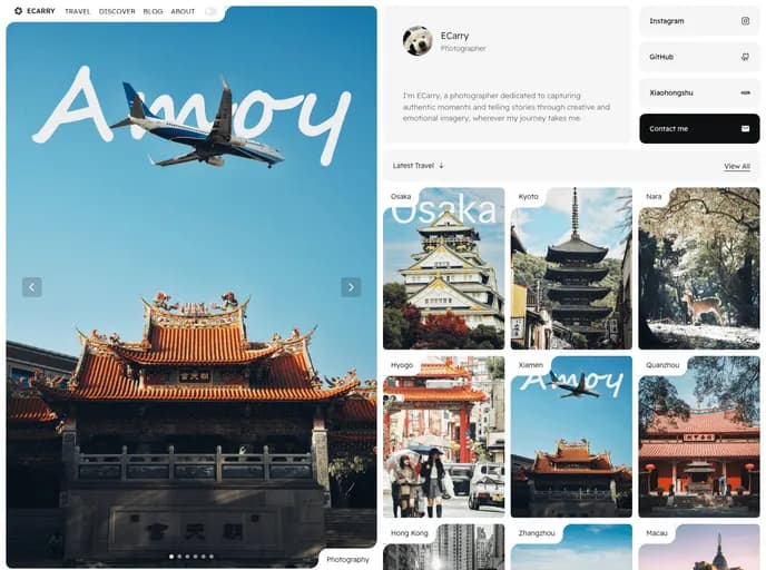 Ecarry Photography Website template preview