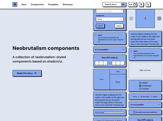 Ekmas Neobrutalism Components template preview