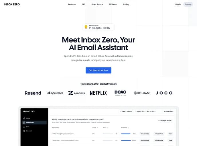 Elie222 Inbox Zero template preview