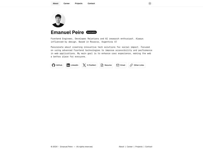 Emapeire Portfolio template preview