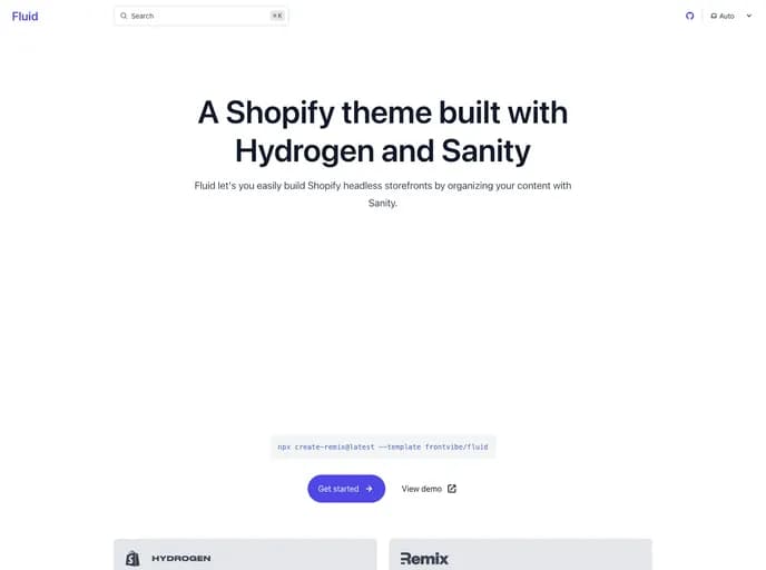 Frontvibe Fluid template preview