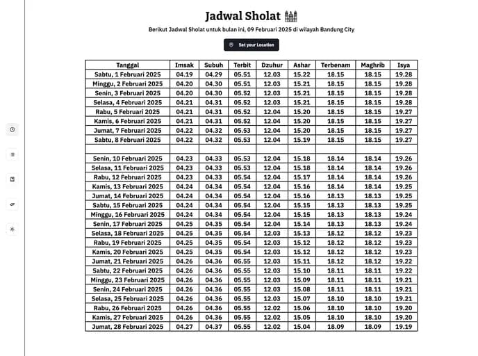 Haikelz Jadwal Sholat template preview