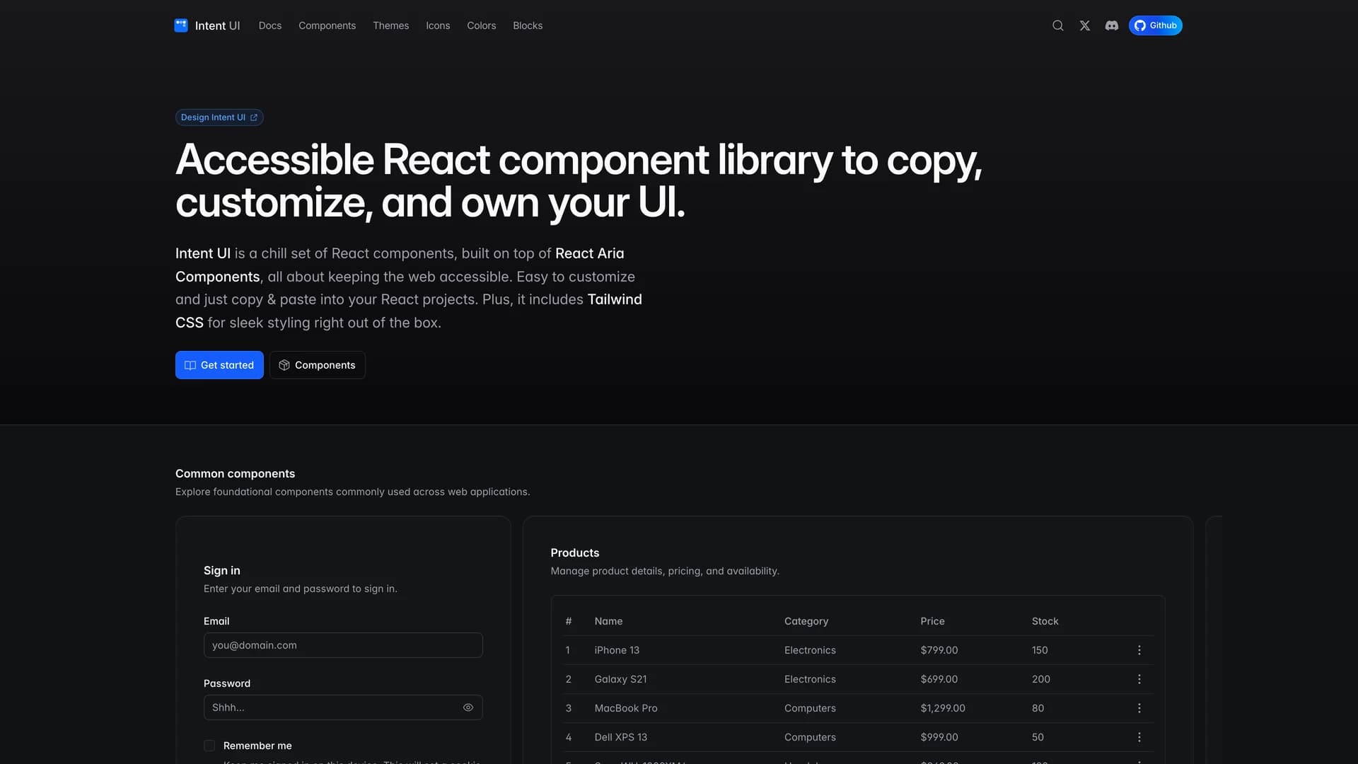 Intent UI template preview