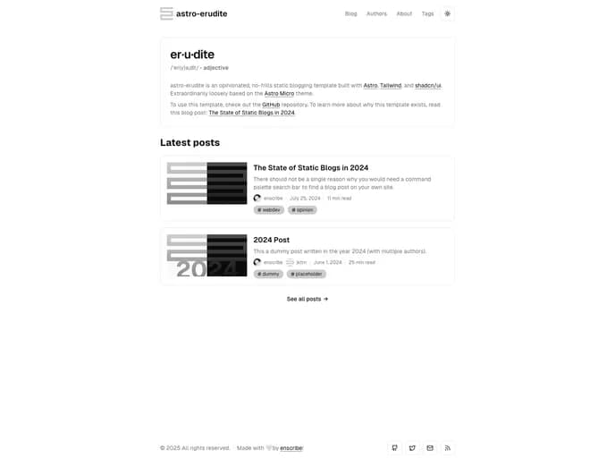 Jktrn Astro Erudite template preview