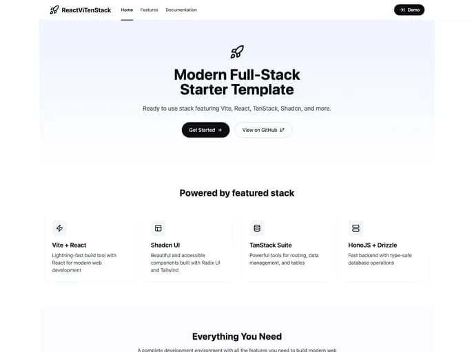 Karabharat Reactvitenstack template preview