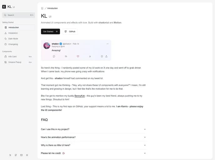 Karrixlee Kl UI template preview