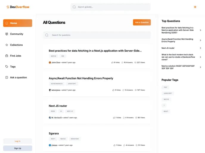 Ladunjexa Nextjs14 Devoverflow template preview