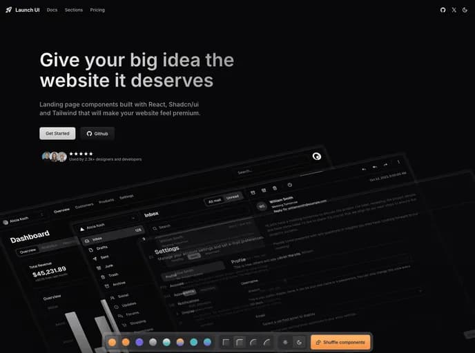 Launch UI Launch UI template preview
