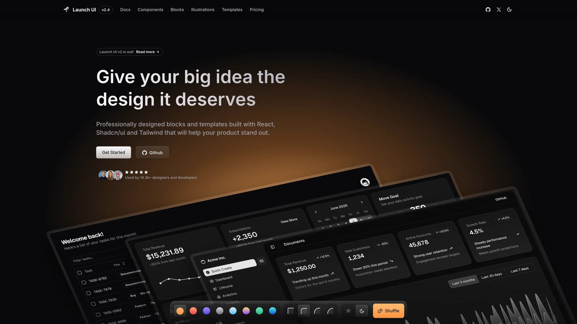 Launch UI template preview