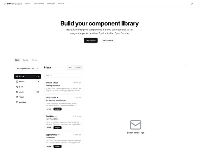 Luvi UI Laravel Luvi template preview