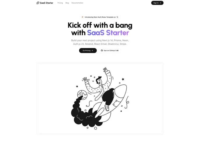 Mickasmt Next Saas Stripe Starter template preview