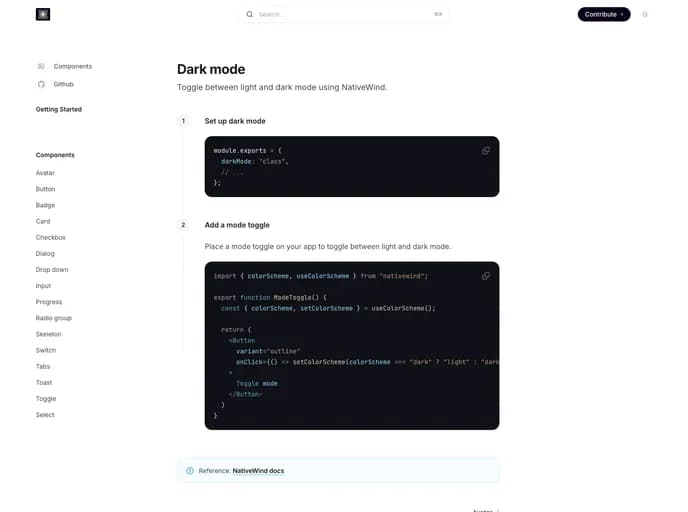 Mobilecn UI Nativecn UI template preview
