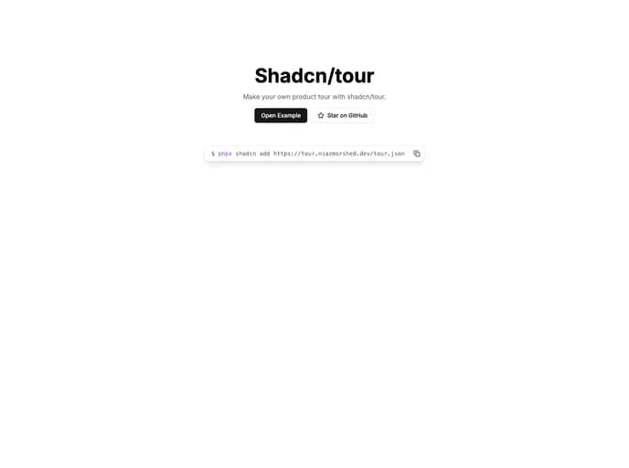 Niazmorshed2007 Shadcn Tour template preview