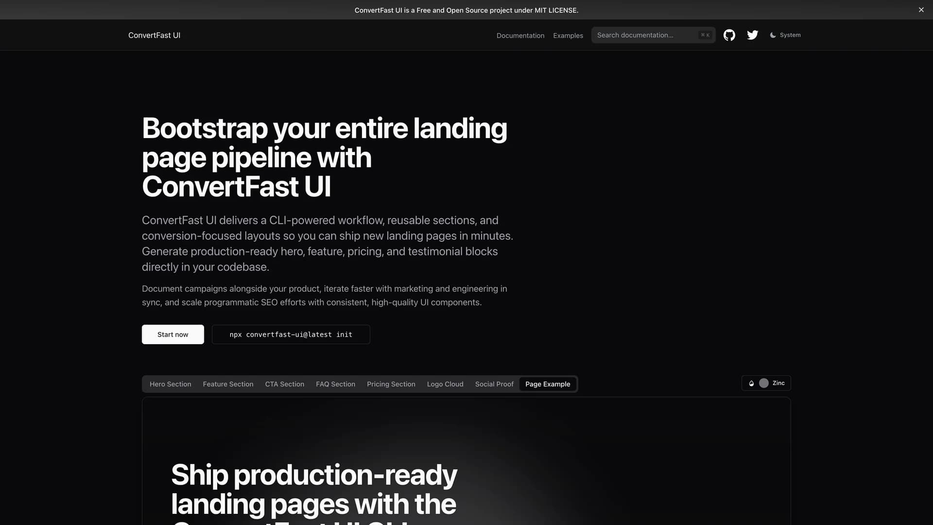Convertfast UI template preview