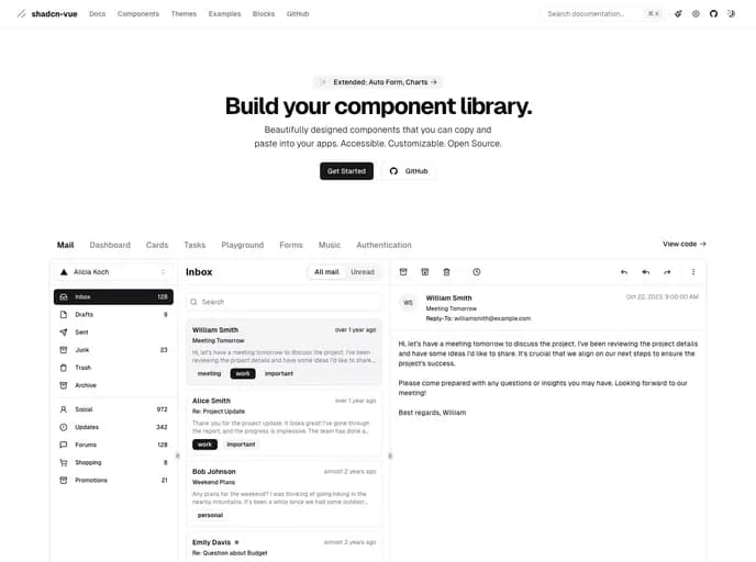 Radix Vue Shadcn Vue template preview