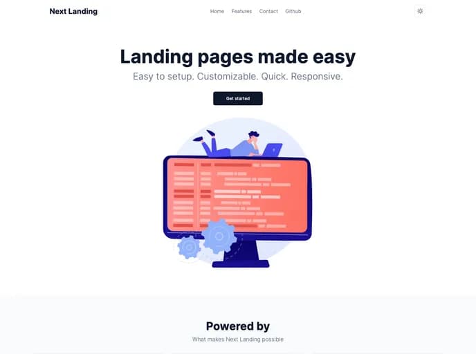 Redpangilinan Next Shadcn Landing template preview