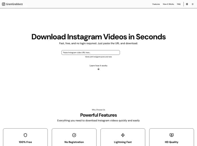 Riad Azz Instagram Video Downloader template preview