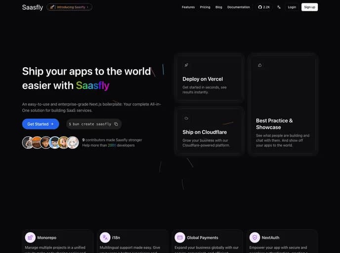 Saasfly Saasfly template preview