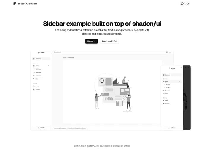 Salimi My Shadcn UI Sidebar template preview