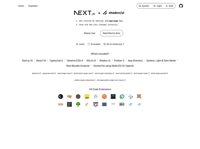 Siddharthamaity Next.js 15 Starter Shadcn template preview