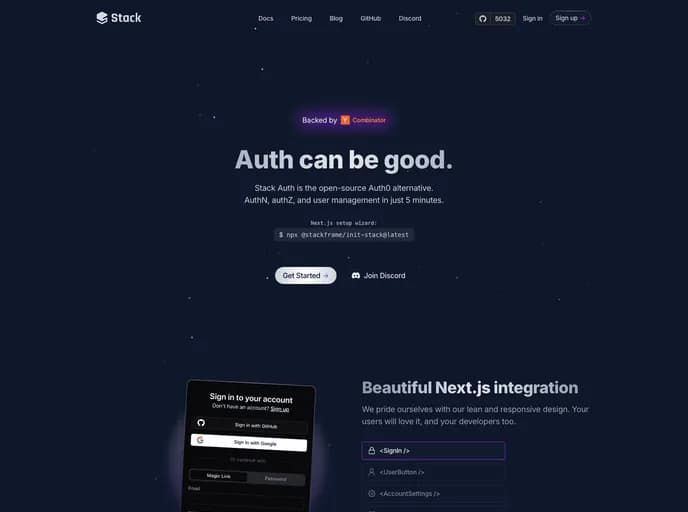 Stack Auth Stack template preview