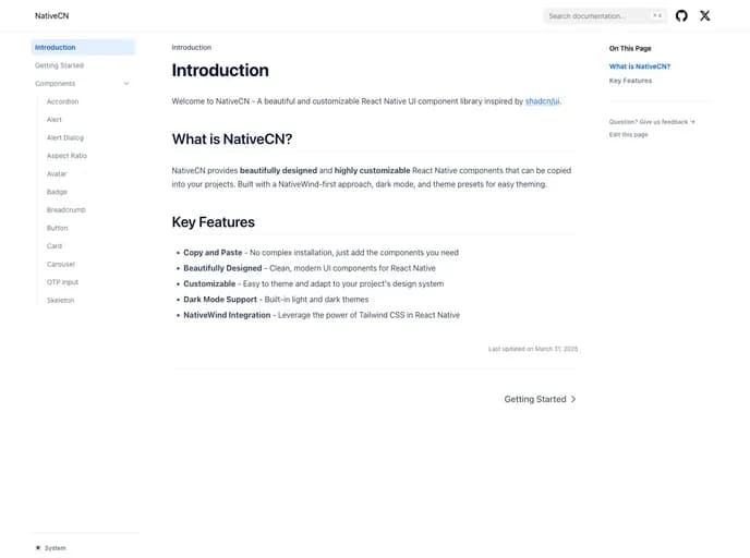 Tailwiinder Nativecn template preview