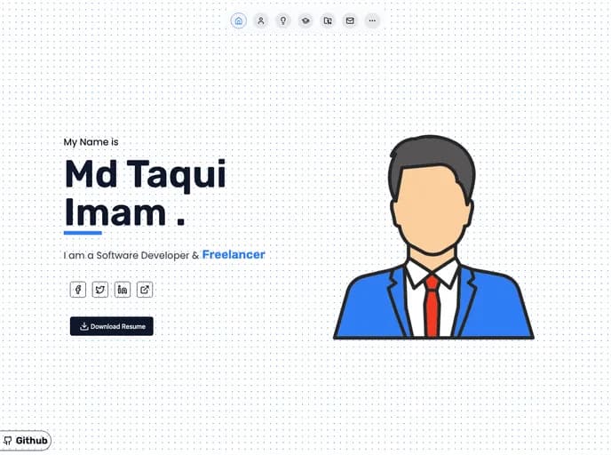 Taqui 786 Portfolio template preview
