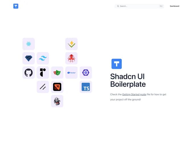 Tinsfox Shadcnui Boilerplate template preview