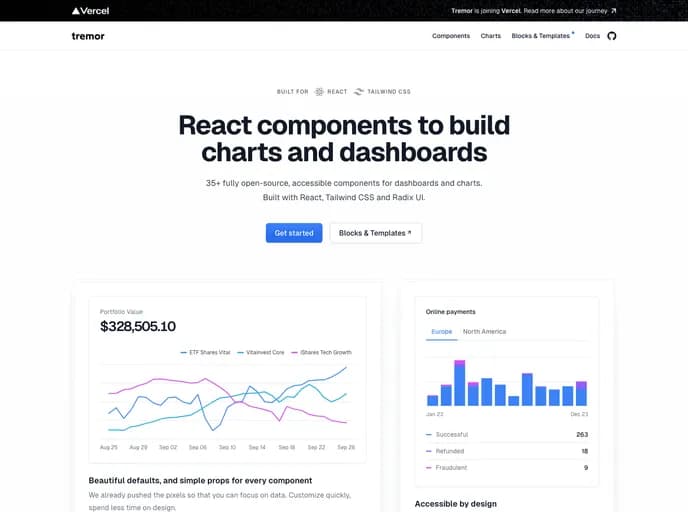 Tremorlabs Tremor template preview