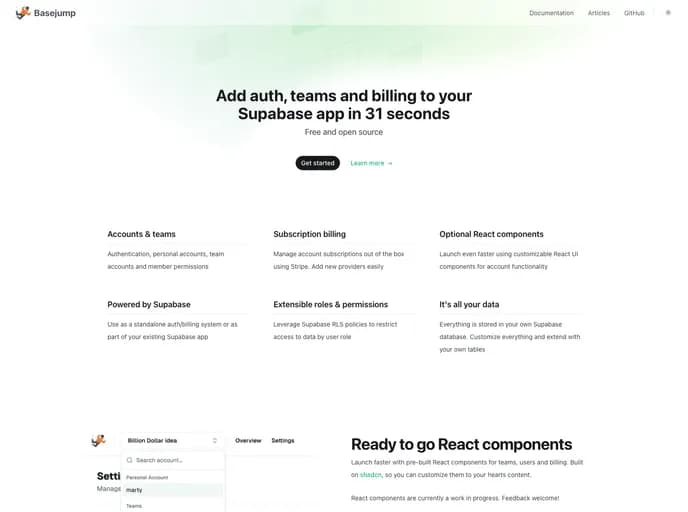 Usebasejump Basejump template preview