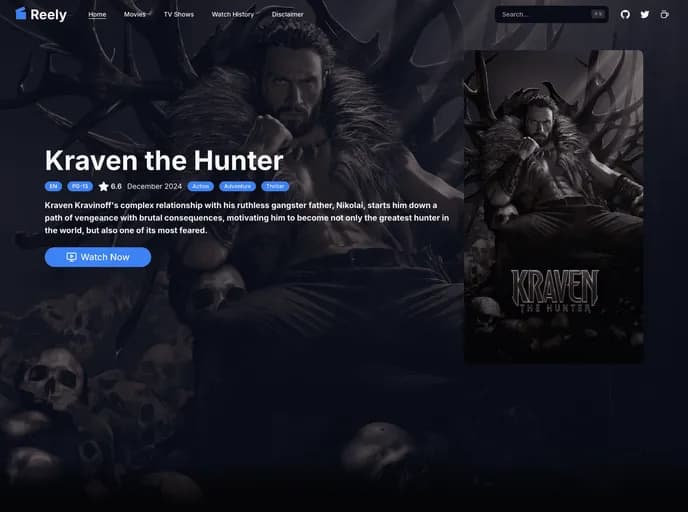 Vette1123 Movies Streaming Platform template preview