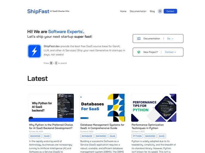Vietanhdev Shipfast template preview