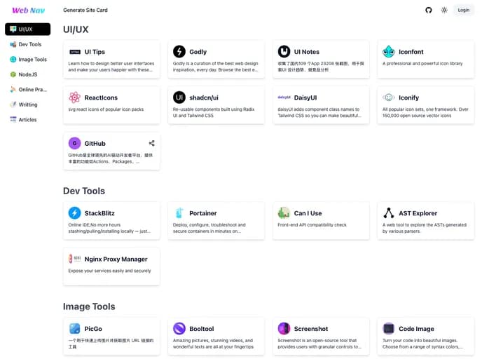 Wangfengyuan Frontend Nav template preview